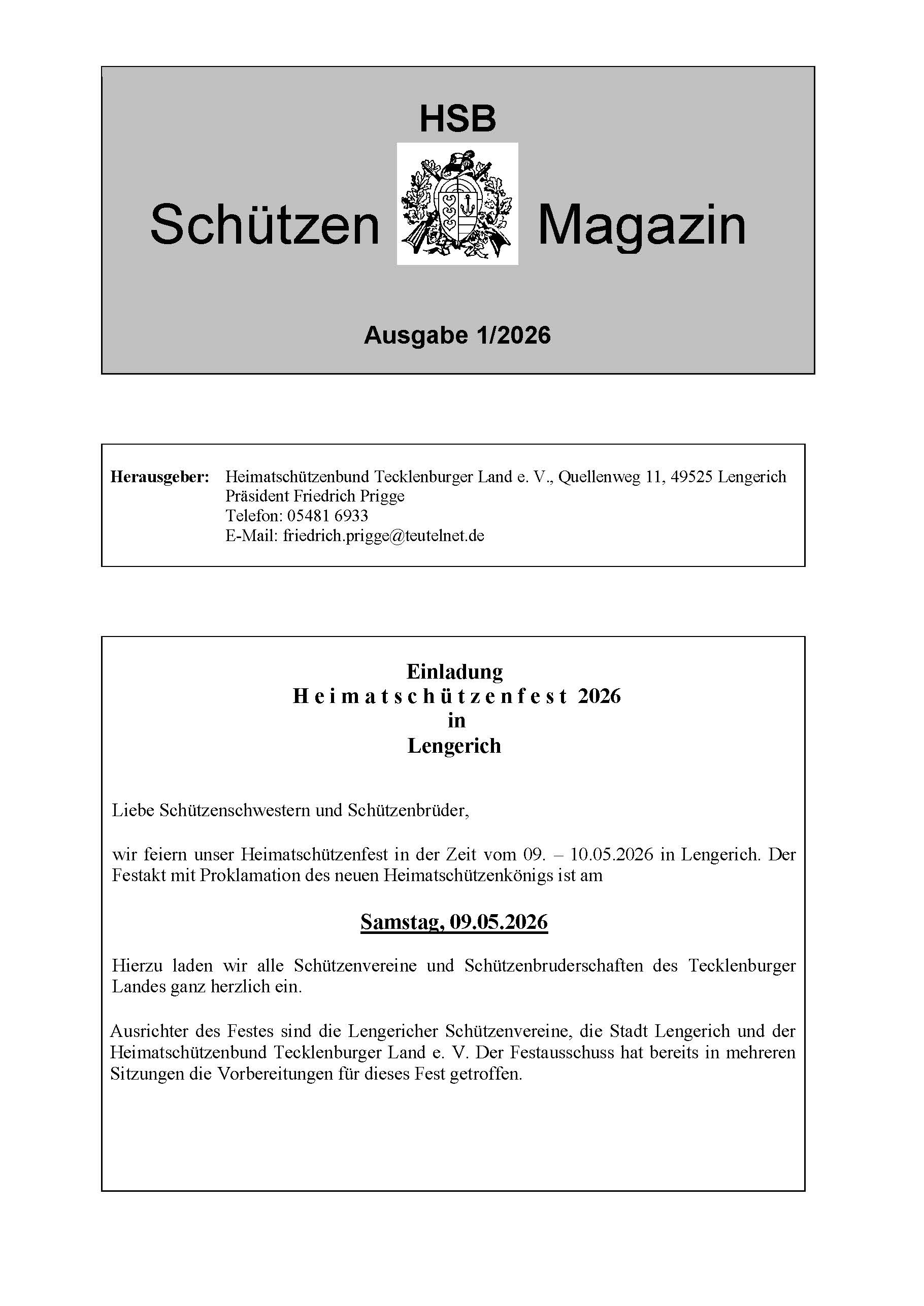 Schützenmagazin 1 2024 Seite 1